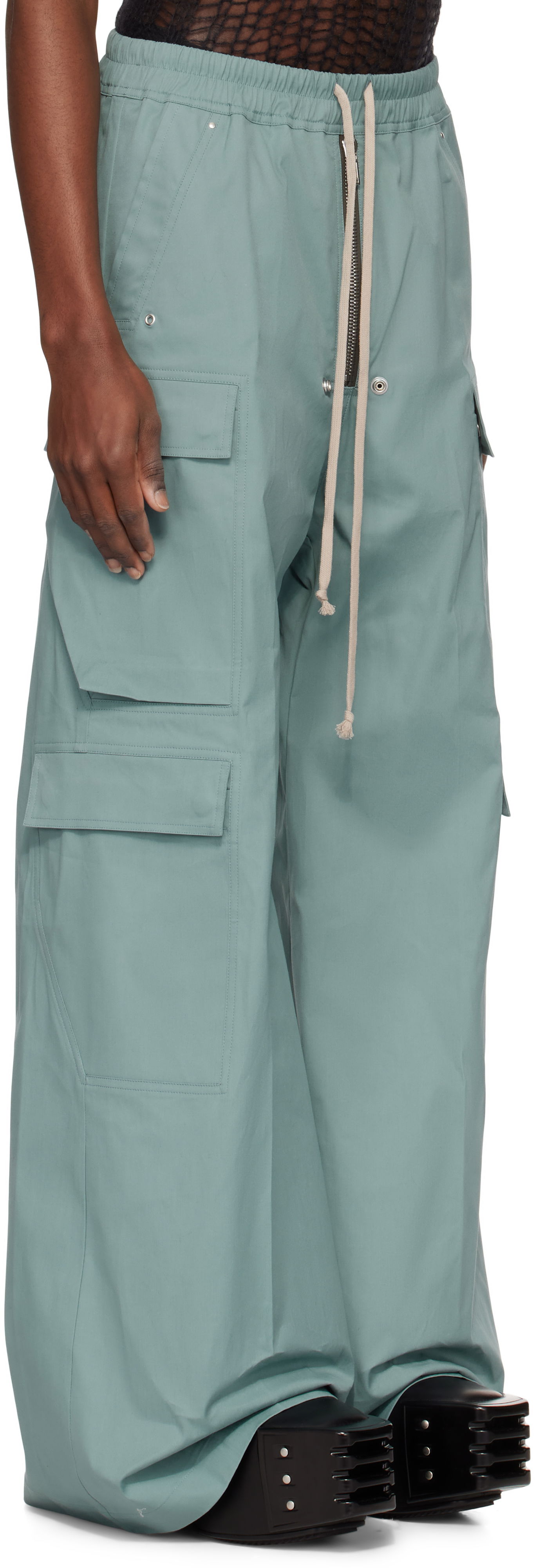 Cargo byxor Rick Owens Rick Owens Hollywood Cargobela Cargo Pants Grön | RU01E5339 TE, 1