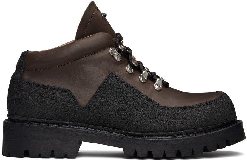 Sneakers och skor OUR LEGACY Quest Textured-Panel Lace-Up Boots Brun | A4257QM