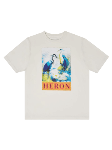 T-shirt HERON PRESTON Halftone Heron Short-Sleeve Tee Vit | HMAA032F22JER0140146