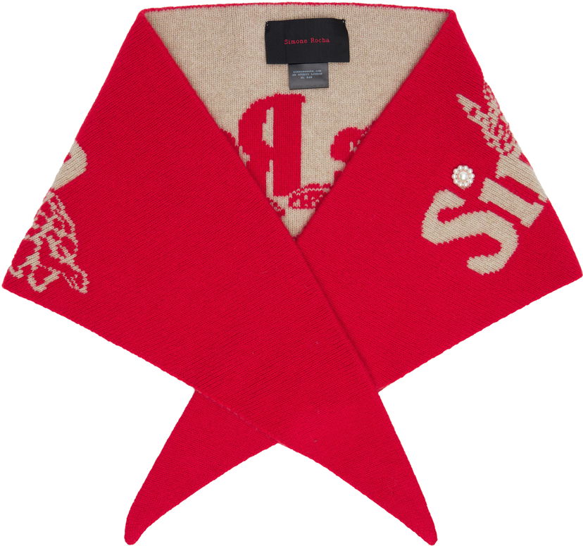 Halsduk Simone Rocha Simone Rocha Graphic Logo Knit Neckerchief Flerfärgad | KIMK3MD 0669
