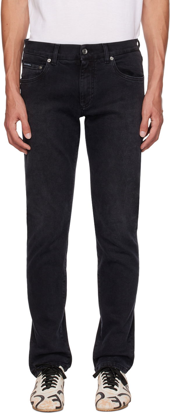 Jeans Dolce & Gabbana Black Slim-Fit Jeans Svart | GY07CDG8HW4