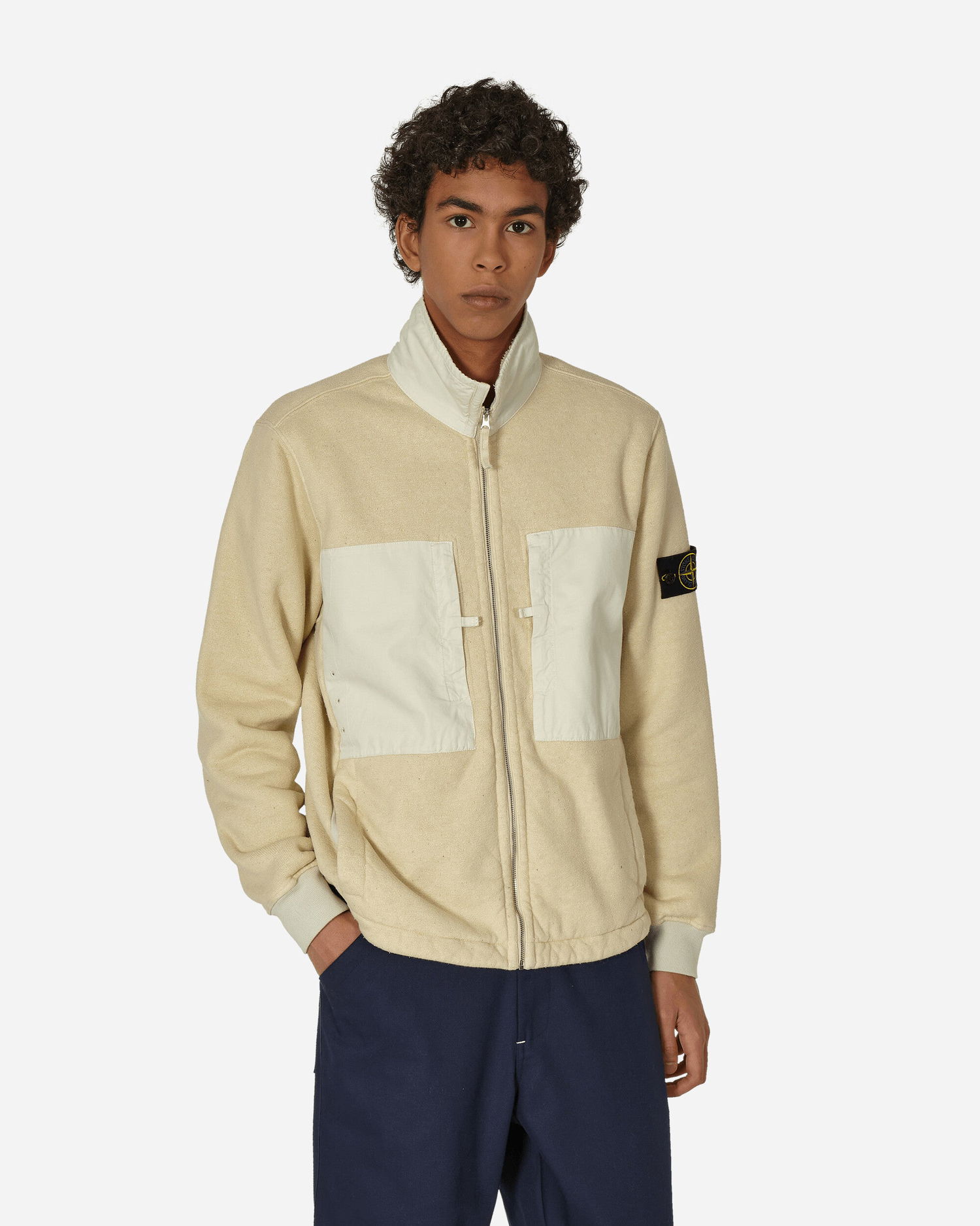 Jacka Stone Island Cotton Fleece Beige | 791567256 V0097, 1