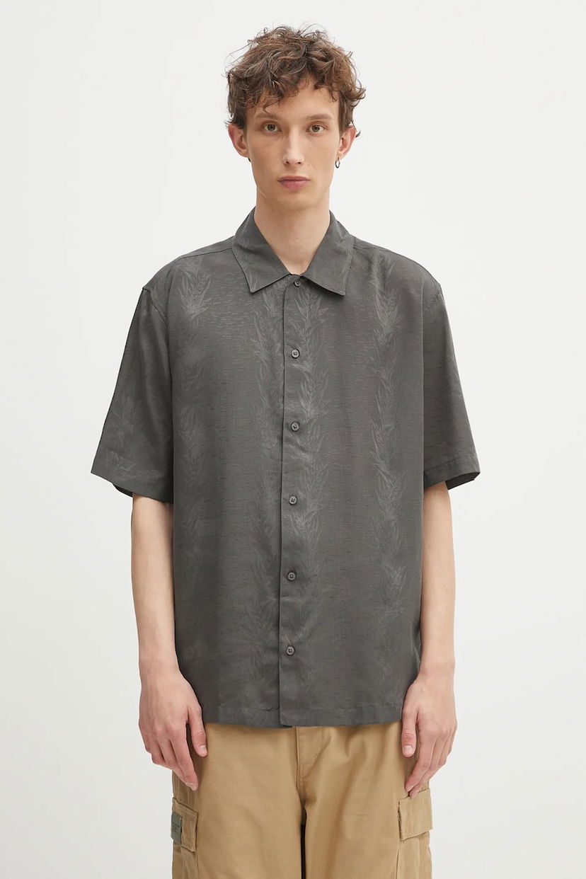 Skjorta Samsoe Samsoe Samsoe Samsoe Saayo Regular Fit Shirt with Classic Collar Grå | M25100066