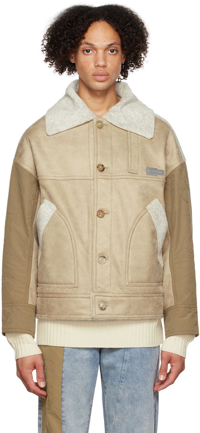 Jacka Feng Chen Wang Feng Chen Wang Reversible Faux-Shearling Jacket Beige | FUF14JK17