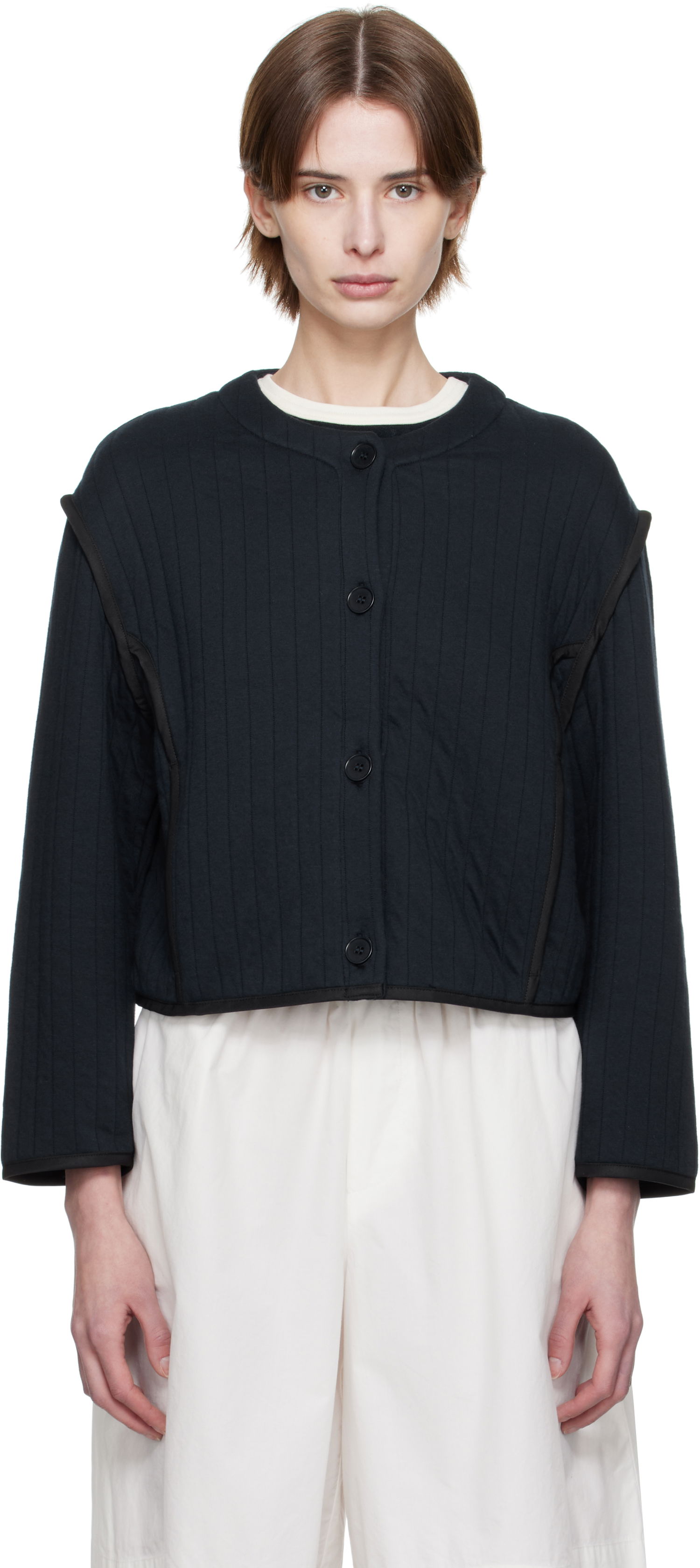 Sweater A.P.C. A.P.C. Garance Cropped Quilted Jacket Svart | COHGW-F32010, 0