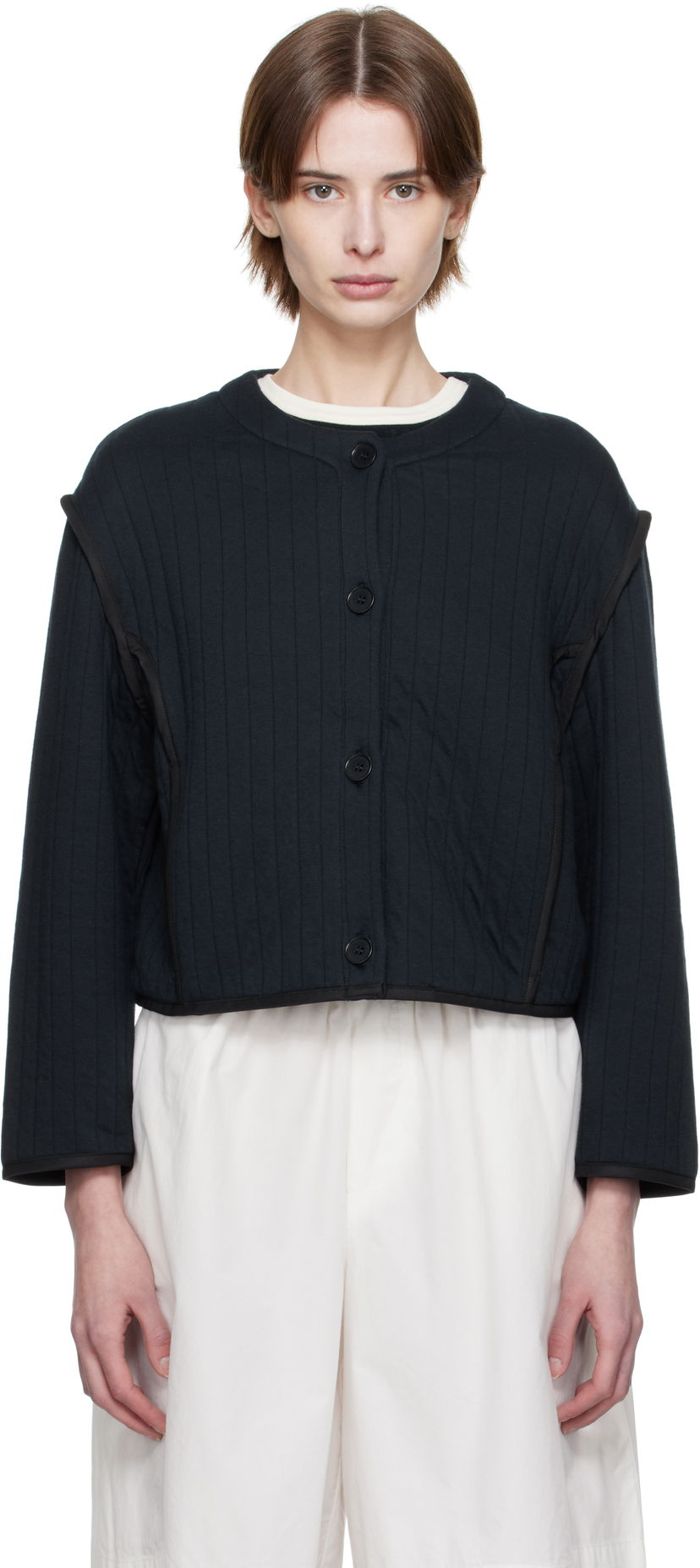 Sweater A.P.C. A.P.C. Garance Cropped Quilted Jacket Svart | COHGW-F32010