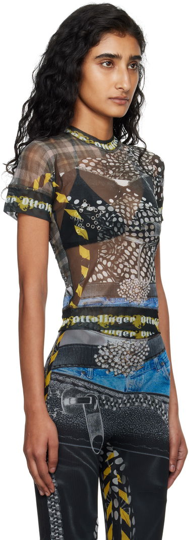 T-shirt Ottolinger Ottolinger Mesh Print T-Shirt Svart | 101-100401-04, 1