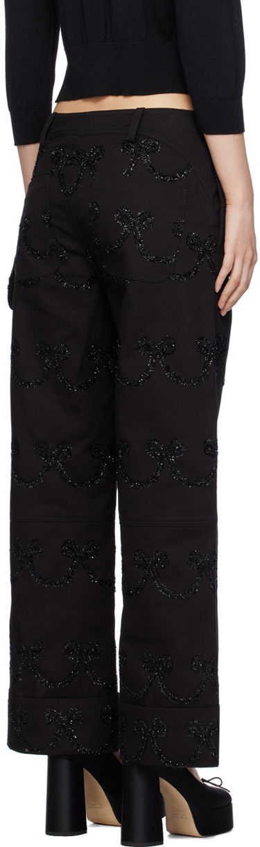 Byxor Simone Rocha Simone Rocha Patterned Wide-Leg Trousers Svart | 4101 1062, 2