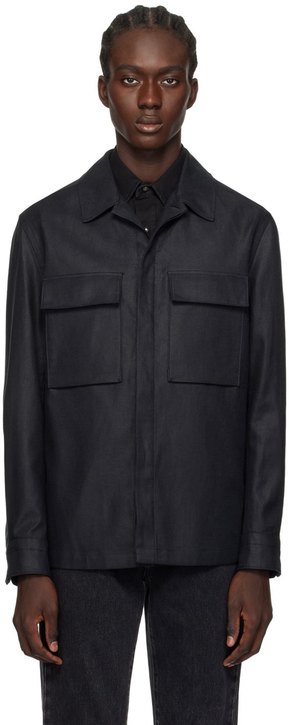 Skjorta ZEGNA Long Sleeve Shirt Svart | UDV60A7-SOT10