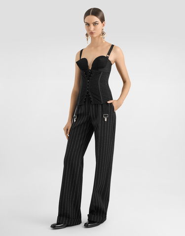 Kropp Dolce & Gabbana Dolce & Gabbana Lace Bodysuit with Deep Neckline and Conical Cups Svart | F7AR0TGDC1ON0000, 1