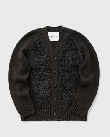Sweater CLOSED V-Neck Button-Front Mixed-Texture Cardigan Svart | C86448-93Q-22-164, 2