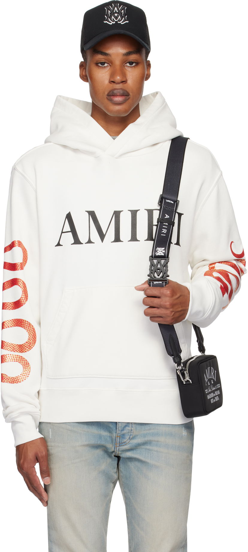 Sweatshirt AMIRI 'Snake' Print Hoodie Vit | AMJYHD1099