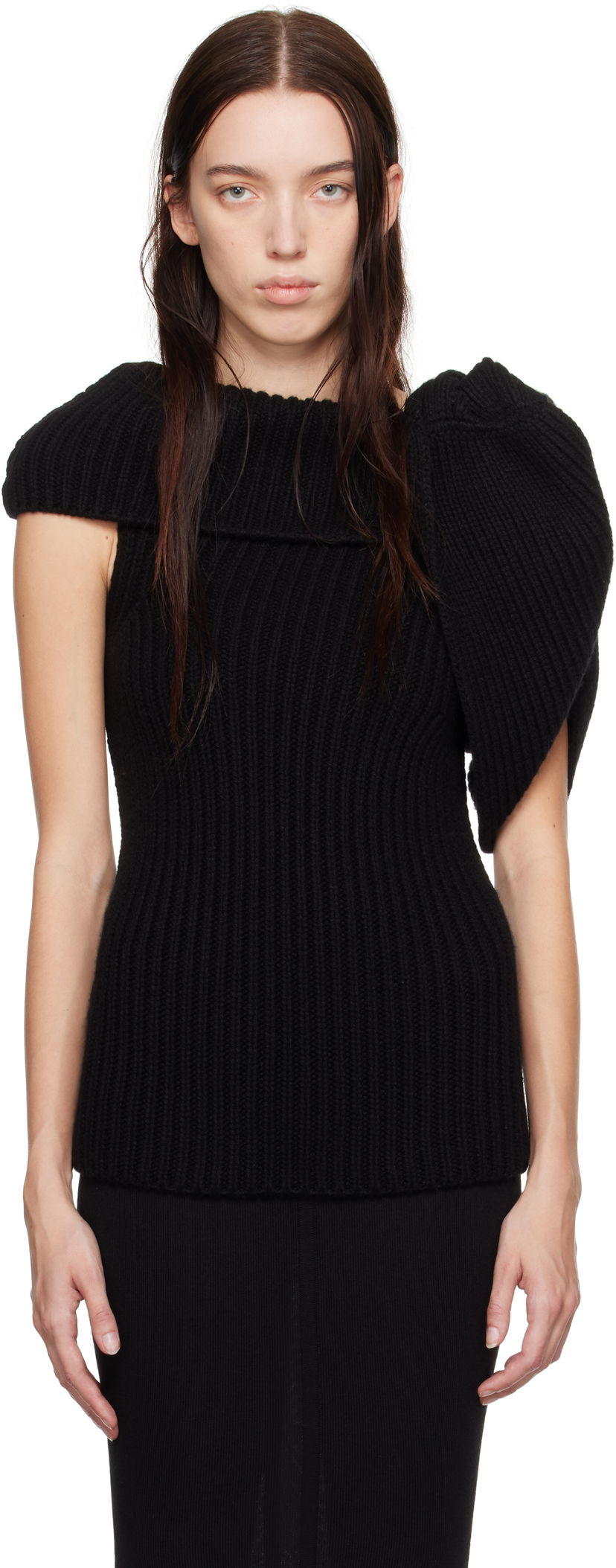 Linne Rick Owens Banded Top Svart | RO02D3666 HWS