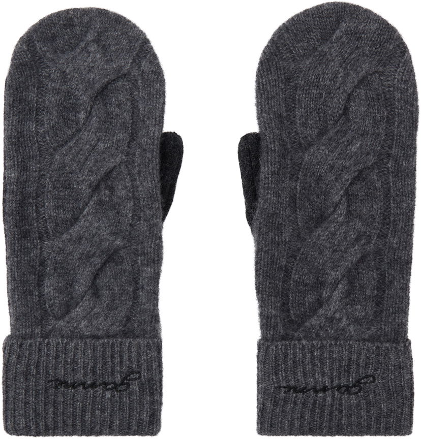 Handskar GANNI GANNI Cashmere Blend Knit Mittens Grå | A6490