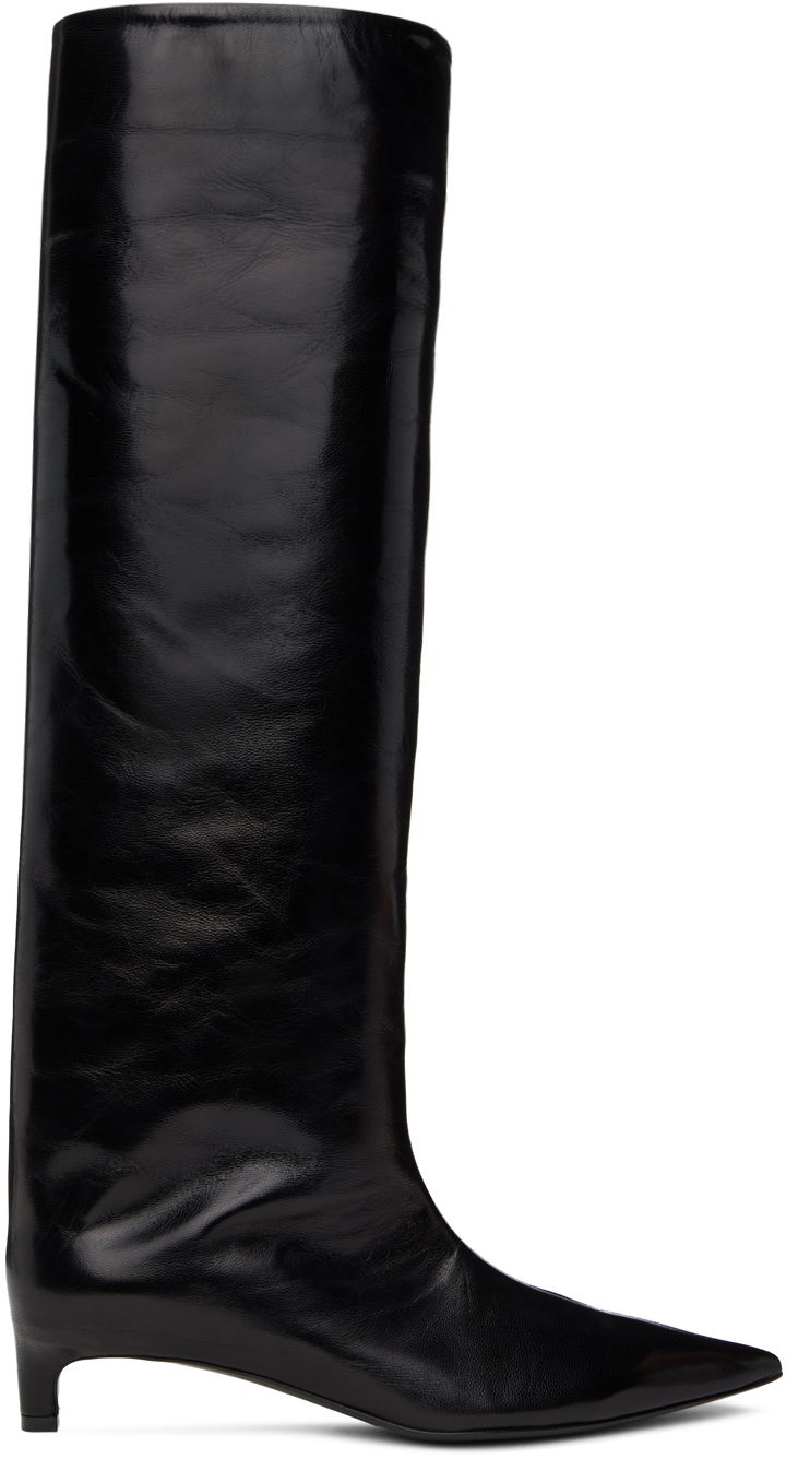 Sneakers och skor Jil Sander Black Pointed Toe Tall Boots Svart | J15WW0009_P2958