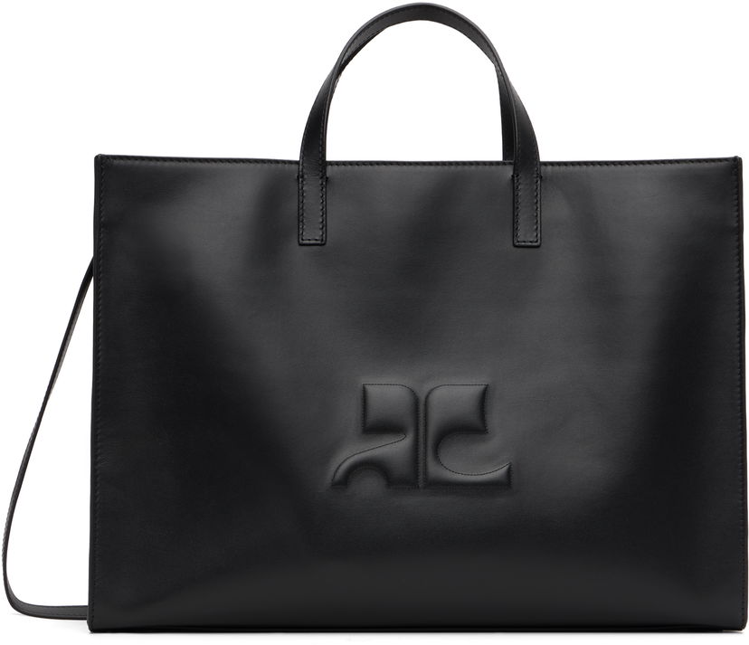 Tygpåse Courrèges Courrèges Heritage AC Leather Tote Svart | 125GSA165CR0065