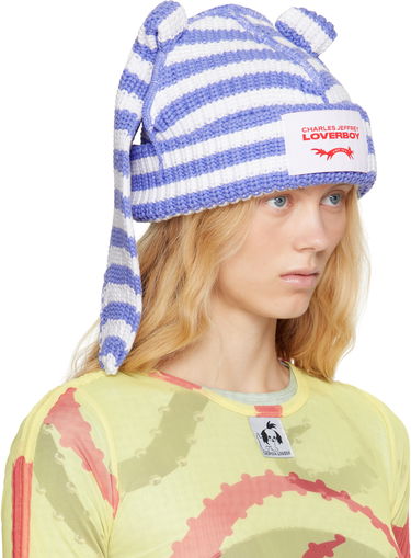 Mössa Charles Jeffrey Loverboy Charles Jeffrey Loverboy Chunky Knit Rabbit Beanie Blå | 54131501, 1