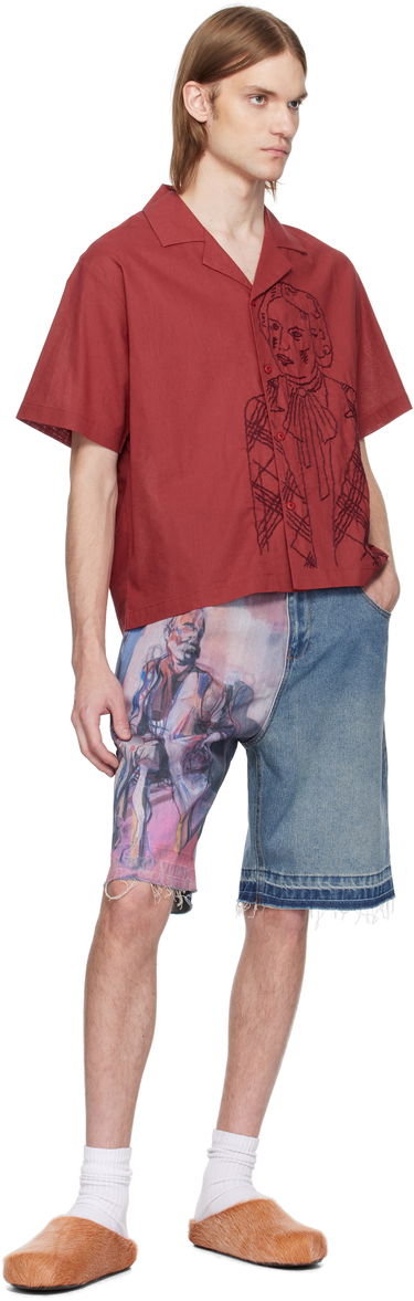 Skjorta KidSuper KidSuper Hand Stitched Shirt Röd | SS25-SST-05, 3