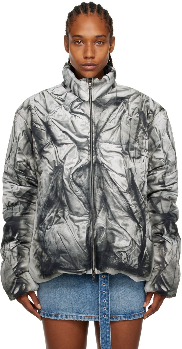 Pufferjacka Y/PROJECT Gray Compact Puffer Jacket Grå | JACK109-S25