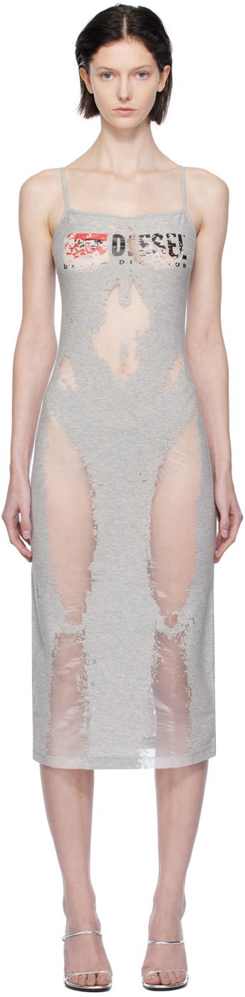 Klä Diesel D-Hoper-Devo Midi Dress Grå | A12109 0SHAY, 0