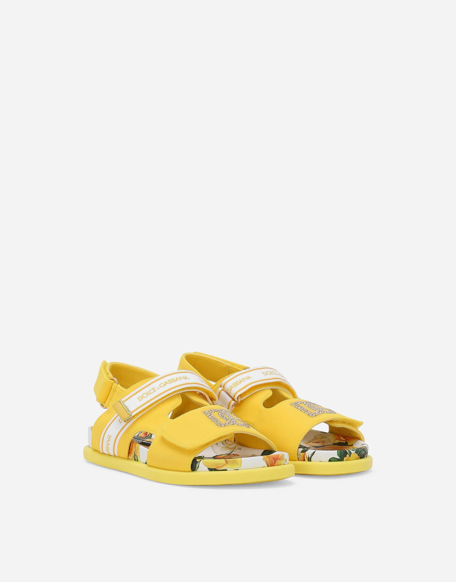 Sneakers och skor Dolce & Gabbana Spandex Fabric Floral Print Sandals Gul | D11238AA975HA3VO, 1