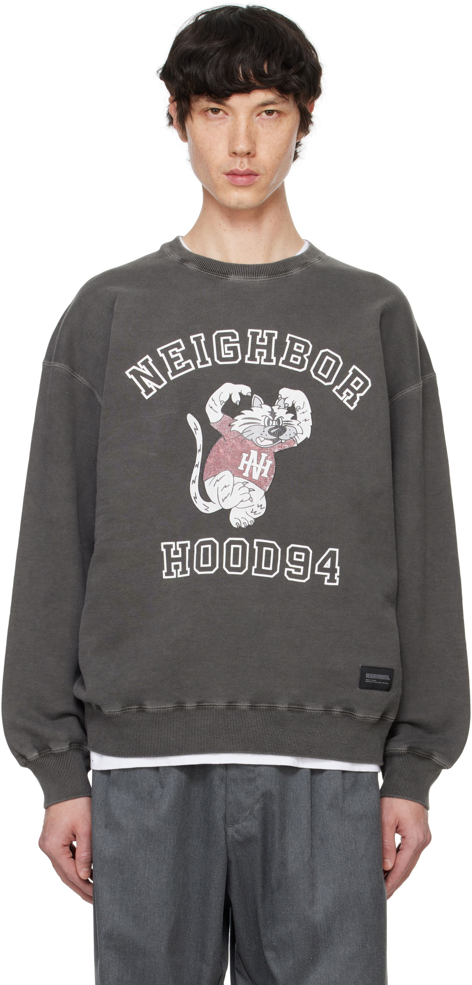 Sweatshirt Neighborhood Sweatshirt Pigment-Dyed Svart | 242UNNH-CSM01, 0