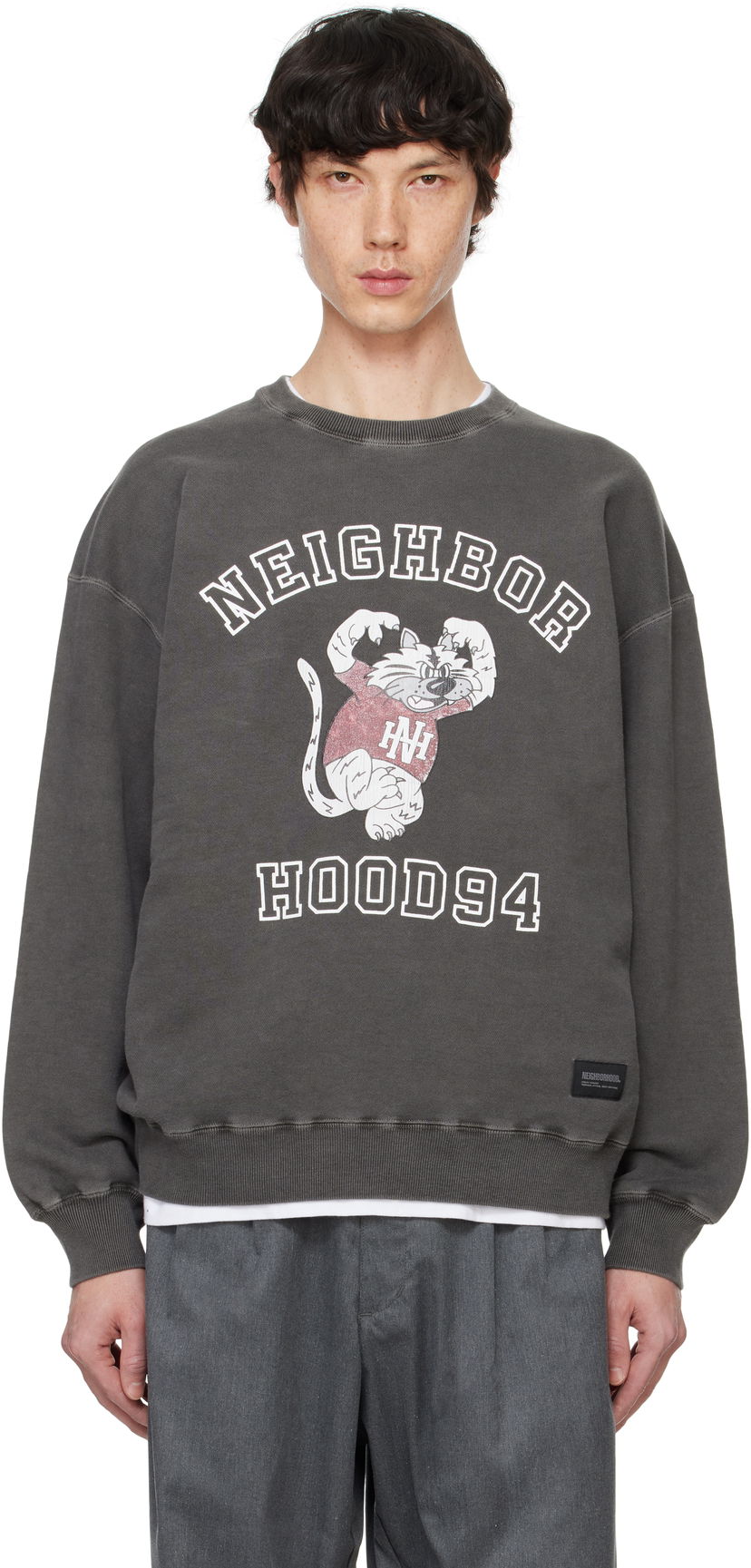 Sweatshirt Neighborhood Sweatshirt Pigment-Dyed Svart | 242UNNH-CSM01