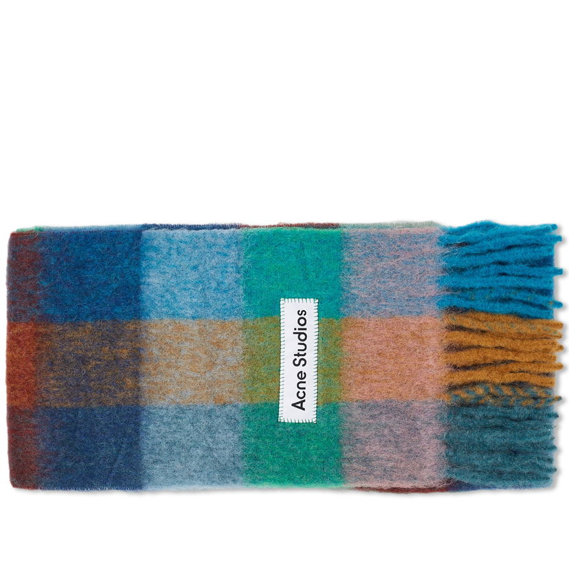 Halsduk Acne Studios Vally Check Scarf Blå | CA0084-DL4