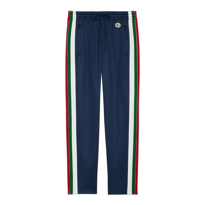 Träningsbyxor Gucci Knitted Sweatpants With Logo Blå | 666495-XJDP4-4206