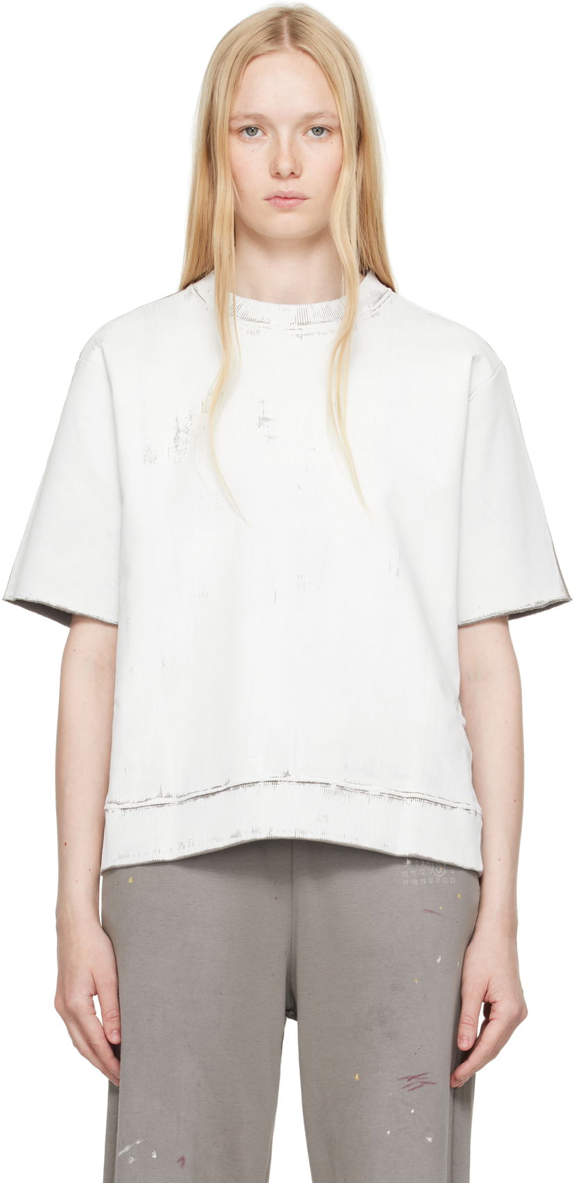 T-shirt Maison Margiela MM6 Maison Margiela Light Sweatshirt Vit | S62GU0137 M25013