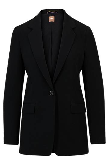 Jacka BOSS Crepe Regular-Fit Jacket Svart | 50490053