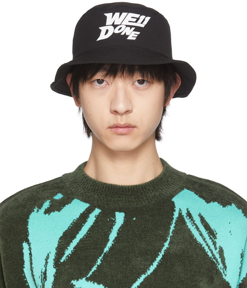 Hatt We11done Logo Bucket Hat Svart | WD-AH1-22-407-U-BK