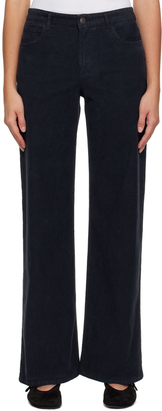 Byxor The Row Eglitta Navy Wide-Leg Trousers Blå | 6634-W2789