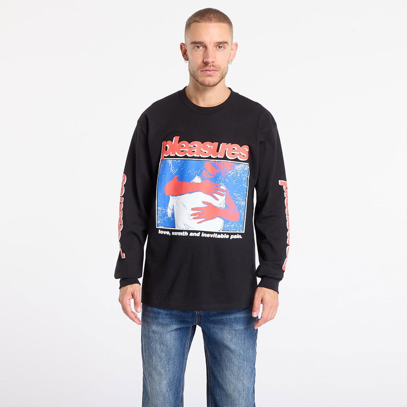 T-shirt Pleasures Pleasures Embrace Long Sleeve T-shirt Svart | P25F078- BLACK