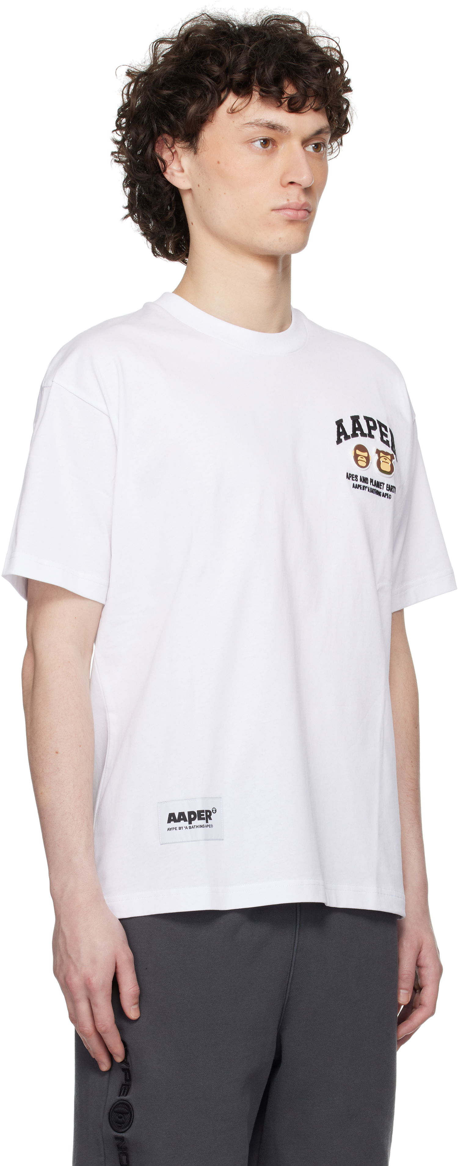T-shirt AAPE by A Bathing Ape AAPE By A Bathing Ape 'AAPER' Logo Short Sleeve T-Shirt Vit | AAPTEM1611XXNWHX, 1