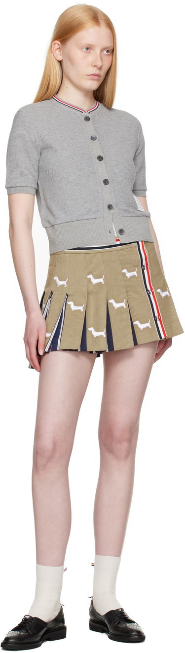 Sweater Thom Browne Thom Browne Cotton Waffle Short Sleeve Cardigan Grå | FJT390A-J0216, 3