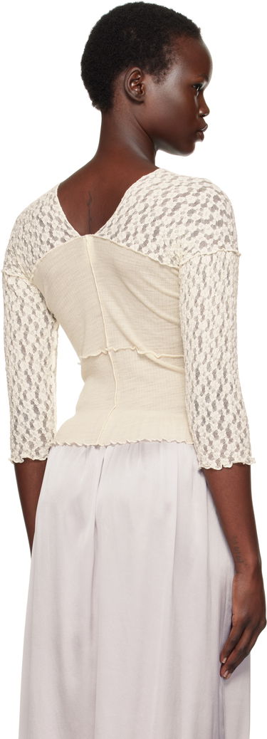 Crop top Baserange Nehru Long Sleeve T-Shirt Vit | TONLS-LA-SP25, 2