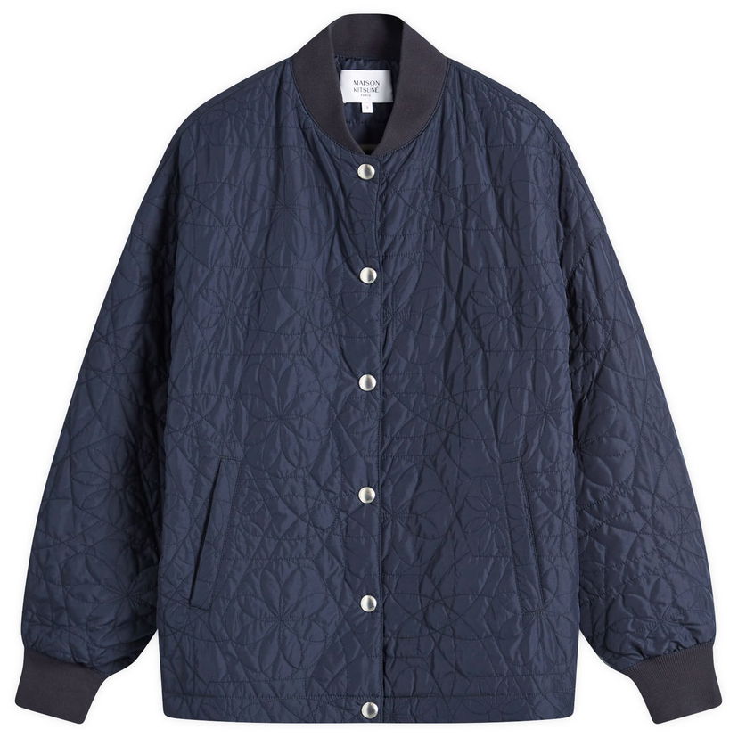 Skjorta MAISON KITSUNÉ Quilted Shirt Large Mörkblå | NW02103WQ4036-P480