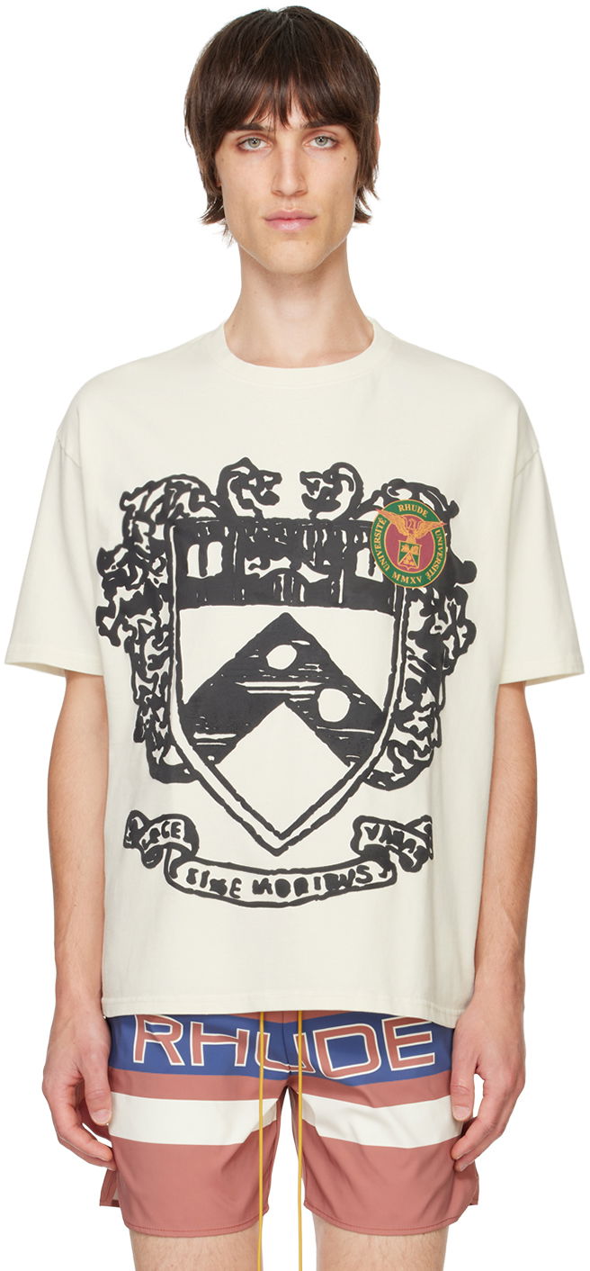 T-shirt Rhude Crest Graphic T-Shirt Vit | RHFW24TT20012