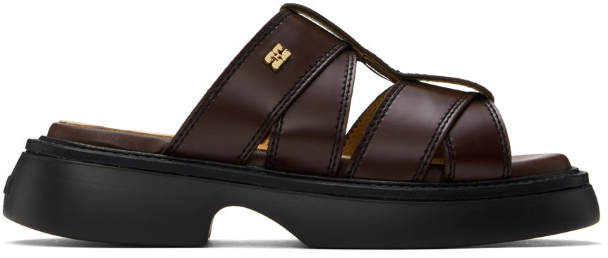 Sneakers och skor GANNI Mule Platform Sandals Brun | S2624, 0