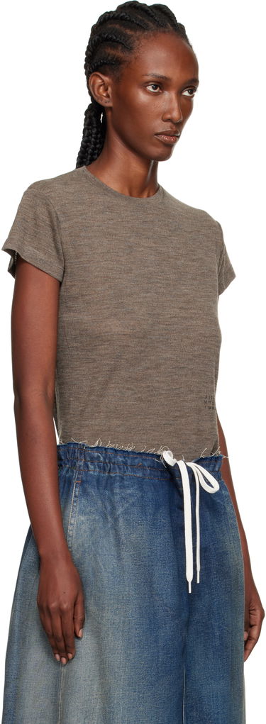 T-shirt Maison Margiela MM6 Maison Margiela Sheer Wool T-Shirt Svart | S52GC0354 M20123, 4