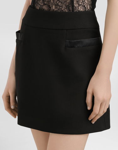 Kjol Dolce & Gabbana Dolce & Gabbana Double Crepe Basque Skirt Svart | F4C4PTFU2L8N0000, 3