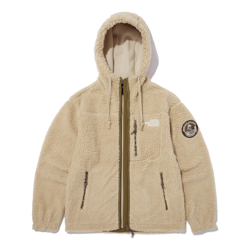 Sweatshirt The North Face Fleece Hooded Jacket Beige | NJ4FN57C