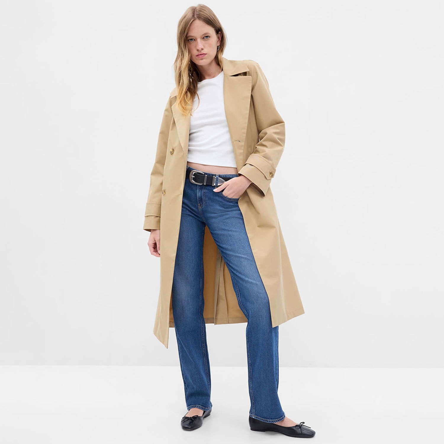 Trenchcoat GAP Icon Trench Coat Khaki Beige | 736395-01, 0