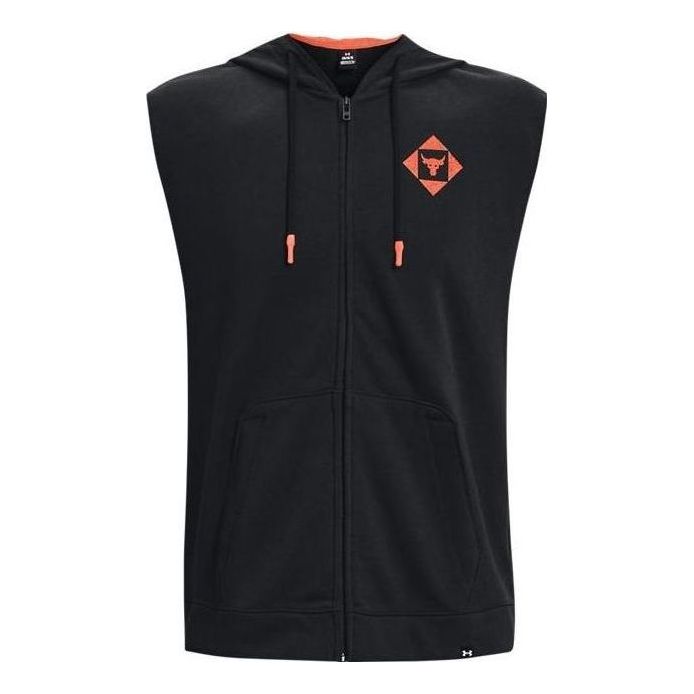 Sweatshirt Under Armour Project Rock Men's Sleeveless Training Hoodie Svart | 1377434-001