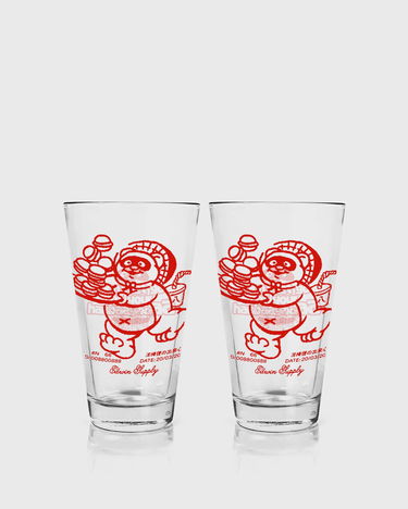 Heminredning EDWIN Edwin Supply Tanuki Graphic Cola Glasses - Pack of 2 Röd | I035937-H400, 0