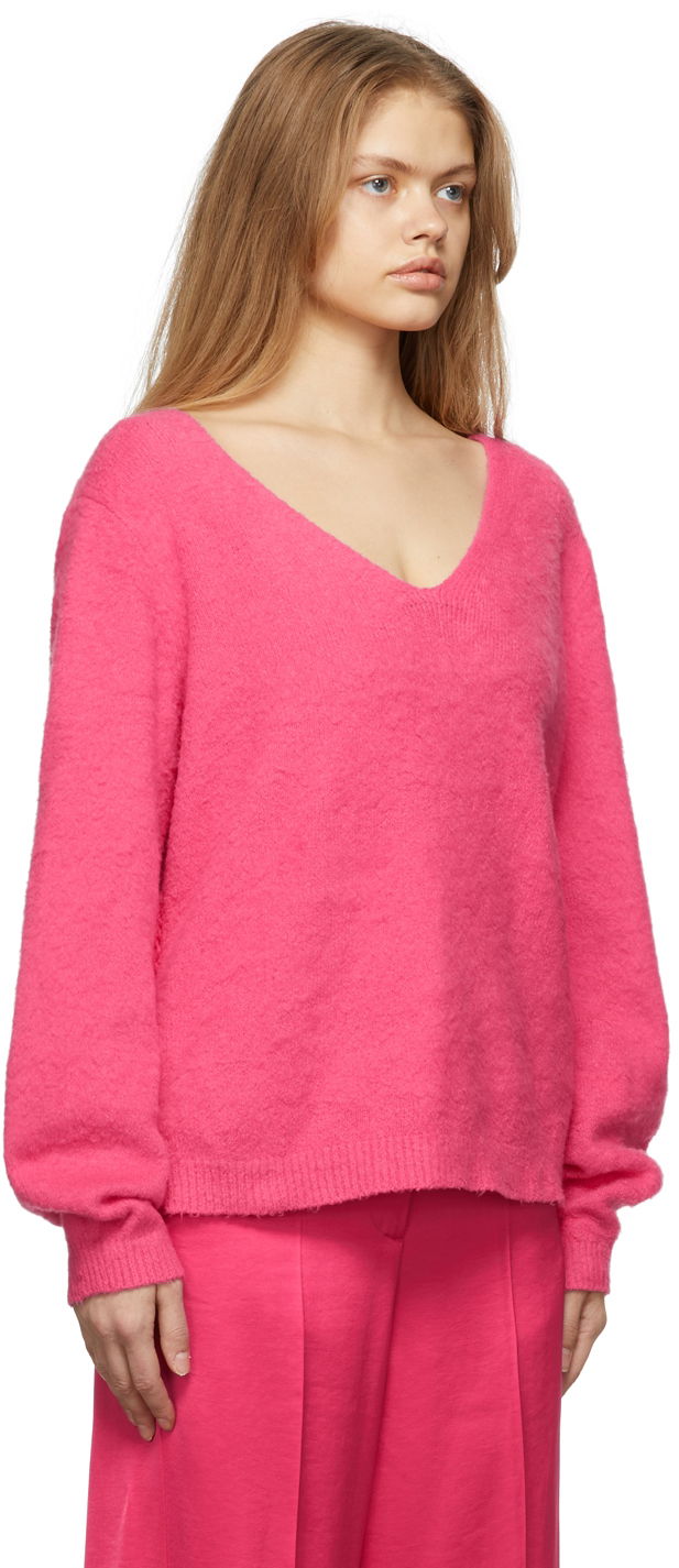 Sweater Helmut Lang Helmut Lang Brushed Cloud V-Neck Sweater Rosa | L09HW713, 1