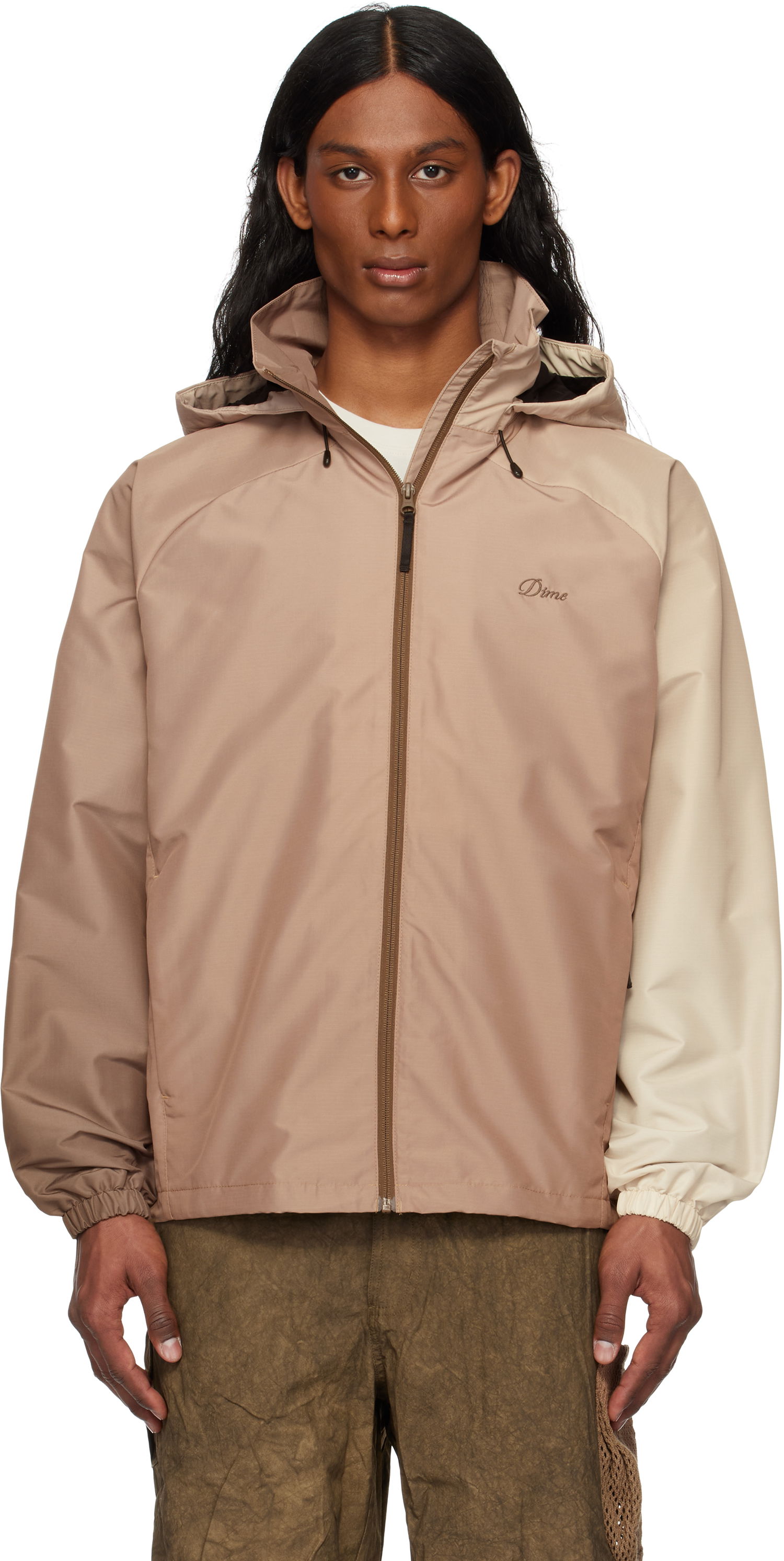 Vindjacka Dime Dime Gradient Windbreaker Jacket Beige | DIME2SP251BRW, 0