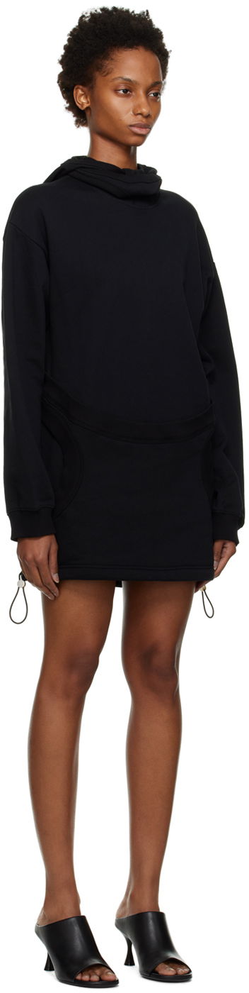 Sweatshirt Dion Lee Interlock Mask Hoodie Dress Svart | C3079F22, 1