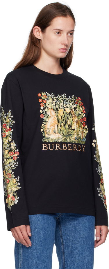 T-shirt Burberry Burberry Forest Print Long-Sleeve T-Shirt Svart | 8115847, 1